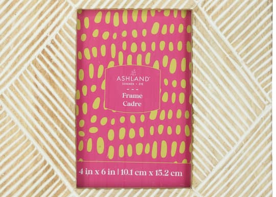 4" x 6" Etched Lines Mango Wood Tabletop Frame by Ashland®